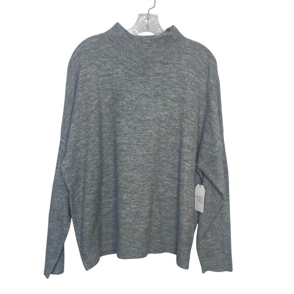 Time And Tru Mock Neck Pullover Sweater Womens XXL Gray New - Picture 1 of 9